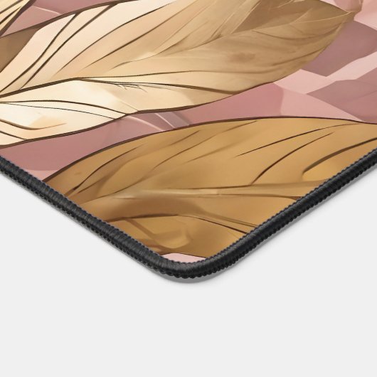 トレンディー赤面ピンク金ゴールドボホ離れコレクション デスクマット (コーナー)