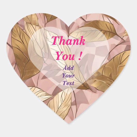 トレンディー赤面ピンク金ゴールドボホ離れコレクション ハートシール (正面)