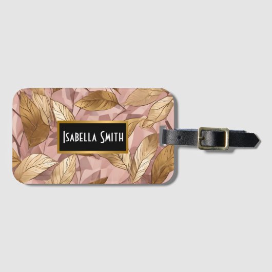 トレンディー赤面ピンク金ゴールドボホ離れコレクション ラゲッジタグ (正面横)