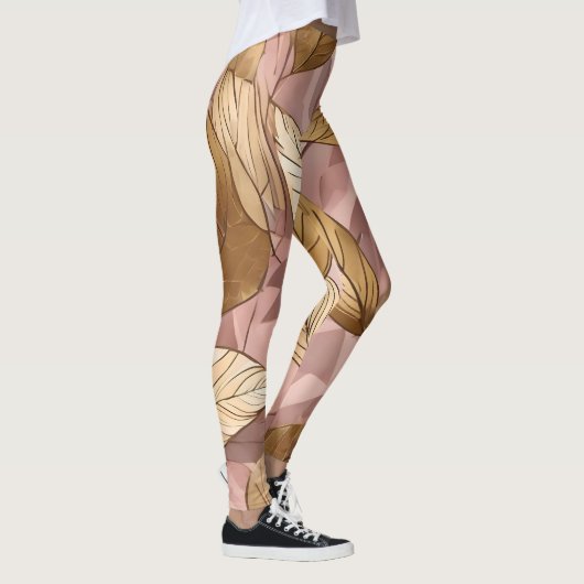 トレンディー赤面ピンク金ゴールドボホ離れコレクション レギンス (右)