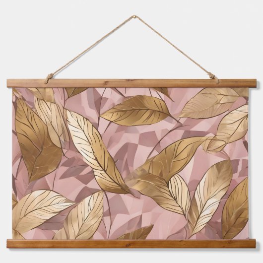 トレンディー赤面ピンク金ゴールドボホ離れコレクション 吊り下げ型タペストリー (正面)