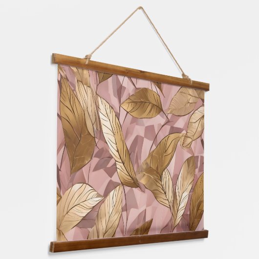 トレンディー赤面ピンク金ゴールドボホ離れコレクション 吊り下げ型タペストリー (傾斜あり)