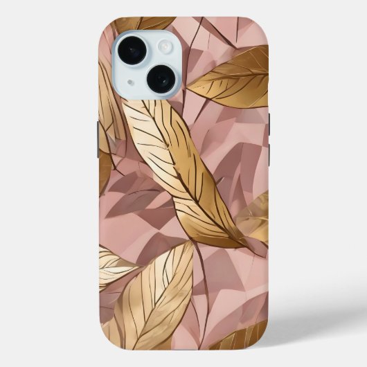 トレンディー赤面ピンク金ゴールドボホ離れコレクション Case-Mate iPhoneケース (裏面)