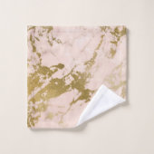 トレンディー赤面ピンク金ゴールド大理石 バスタオルセット (ウォッシュタオル)