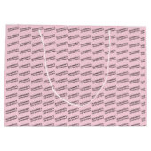 トレンディー赤面ピンク30th誕生日の名前 ラージペーパーバッグ (裏面)