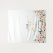 トレンディー赤面フローラ金ゴールドキラキラ16th birthday タペストリー (正面(横))