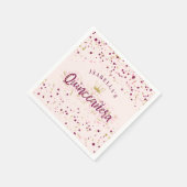 トレンディー赤面ブルゴーニュ&金ゴールド紙吹雪キンセアニラ スタンダードカクテルナプキン (角)