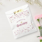 トレンディー赤面ブルゴーニュ&金ゴールド紙吹雪キンセアニラ フェイバーバッグ (封をした状態)