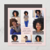 トレンディー赤面写真コラージュ卒業党 招待状 (正面/裏面)