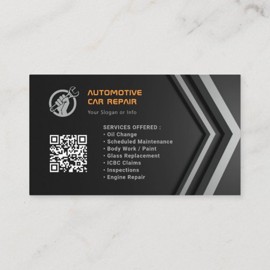 トレンディー車の車の修理 |カスタム 名刺 (裏面)