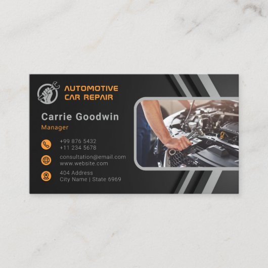 トレンディー車の車の修理 |カスタム 名刺 (正面)