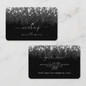 トレンディー輝くシルバーグリッタースターズメイクアップアーティスト 名刺 (正面/裏面)