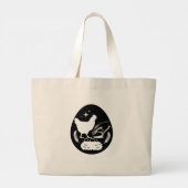 トレンディー農家オーガニック生卵チキンギフト ラージトートバッグ (裏面)