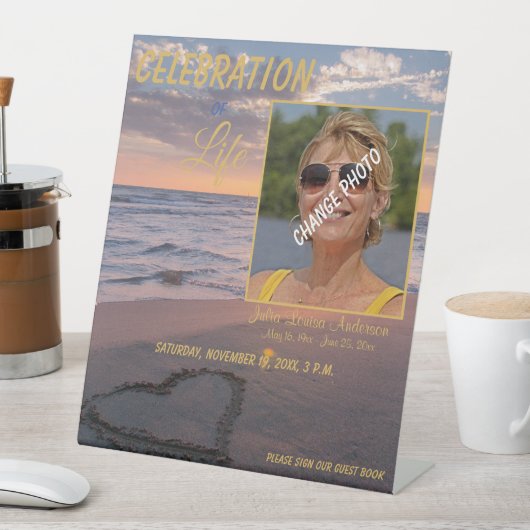 トレンディー追悼式ビーチサンセット台座標識 台座サイン (インサイチュ)