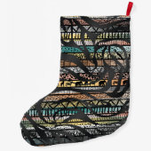 トレンディー部族アフリカパターンゼブラプリント ラージクリスマスストッキング (裏面)