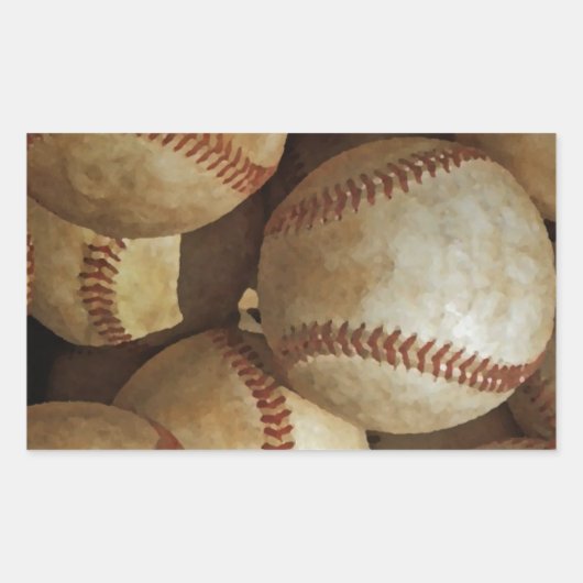 トレンディー野球のアートワーク 長方形シール (正面)