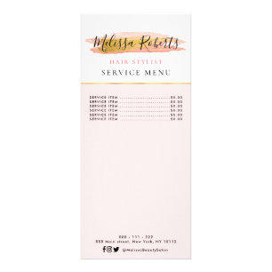 トレンディー金ゴールドとピンクサービスメニューカード ラックカード