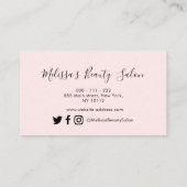 トレンディー金ゴールドとピンクストロークロイヤリティカード 名刺 (裏面)