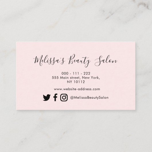 トレンディー金ゴールドとピンクストロークロイヤリティカード 名刺 (裏面)