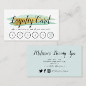 トレンディー金ゴールドとブルーストロークロイヤリティカード 名刺 (正面/裏面)