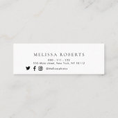トレンディー金ゴールドとミントグリーンの名刺 スキニー名刺 (裏面)