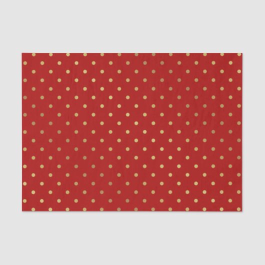 トレンディー金ゴールドとヴィンテージ赤水玉模様 薄葉紙 (正面)