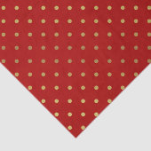 トレンディー金ゴールドとヴィンテージ赤水玉模様 薄葉紙 (詳細)