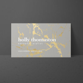 トレンディー金ゴールドの大理石パターンのグレーデザイナー 名刺