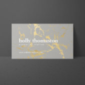 トレンディー金ゴールドの大理石パターンのグレーデザイナー 名刺