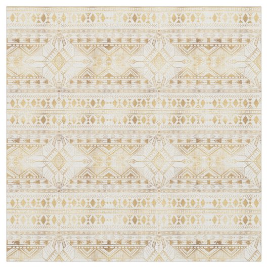 トレンディー金ゴールドの幾何アステカ模様 ファブリック (クローズアップ)