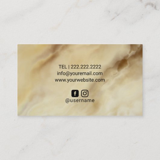 トレンディー金ゴールドアゲートメイクアーティスト美容師サロン 名刺 (裏面)