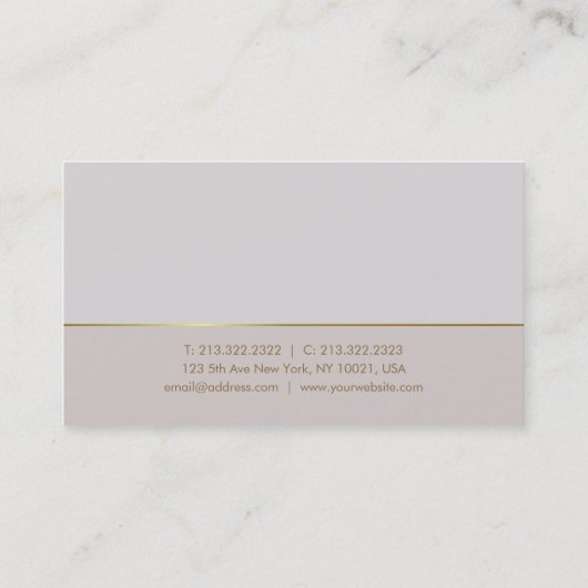 トレンディー金ゴールドエレガントカラー調和ラグジュアリープレーン 名刺 (裏面)