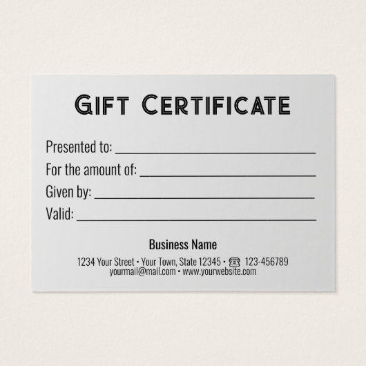 トレンディー金ゴールドギフト弓サテンリボンホワイトギフトカード (裏面)