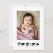 トレンディー金ゴールドクロスモダンベビーガール写真バプテスマ サンキューカード (正面)