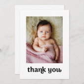 トレンディー金ゴールドクロスモダンベビーガール写真バプテスマ サンキューカード (正面/裏面)