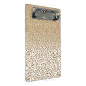 トレンディー金ゴールドグリッターとレオパード印刷グラデーション ミニクリップボード (アングル)