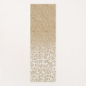 トレンディー金ゴールドグリッターとレオパード印刷グラデーション ヨガマット (正面)