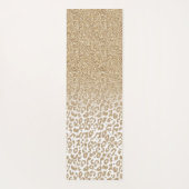 トレンディー金ゴールドグリッターとレオパード印刷グラデーション ヨガマット (裏面)