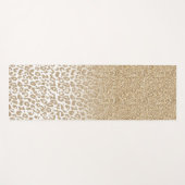 トレンディー金ゴールドグリッターとレオパード印刷グラデーション ヨガマット (正面(横))