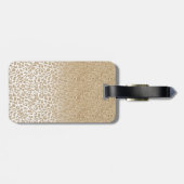 トレンディー金ゴールドグリッターとレオパード印刷グラデーション ラゲッジタグ (裏面横)
