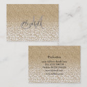 トレンディー金ゴールドグリッターとレオパード印刷グラデーション 名刺 (正面/裏面)