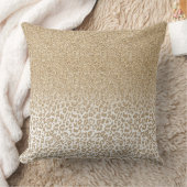 トレンディー金ゴールドグリッターとLeopard Print Gradient クッション (ブランケット)