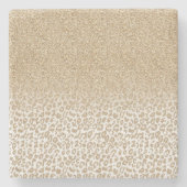 トレンディー金ゴールドグリッターとLeopard Print Gradient ストーンコースター (正面)