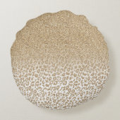 トレンディー金ゴールドグリッターとLeopard Print Gradient ラウンドクッション (裏面)