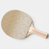 トレンディー金ゴールドグリッターとLeopard Print Gradient 卓球ラケット (横)