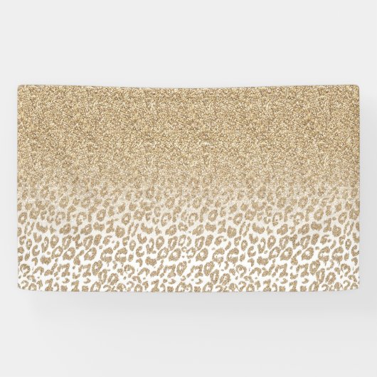 トレンディー金ゴールドグリッターとLeopard Print Gradient 横断幕 (横)