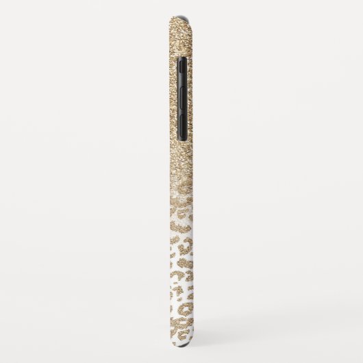 トレンディー金ゴールドグリッターとLeopard Print Gradient Case-Mate iPhoneケース (裏面/左)
