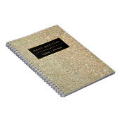 トレンディー金ゴールドグリッタースパークルズ化粧美しいサロン ノートブック (右側)