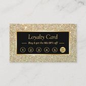 トレンディー金ゴールドグリッタースパークルルック | ロイヤリティカード (正面)