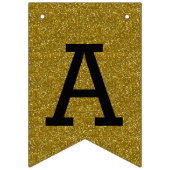 トレンディー金ゴールドグリッターハッピー新年 バンティングフラッグ (第2の旗)